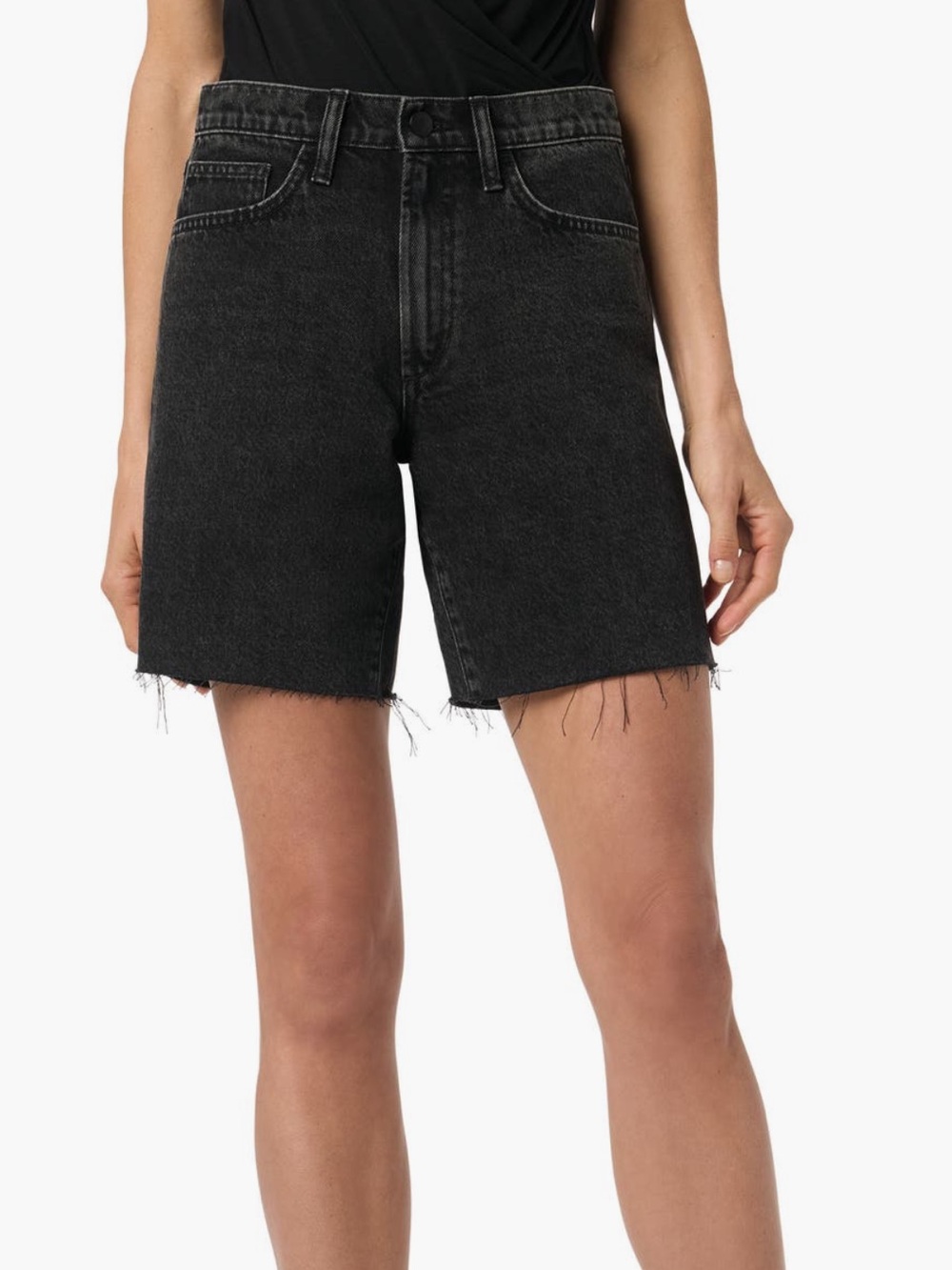 Joe's Jeans Black High-Rise Cutoff Denim Shorts